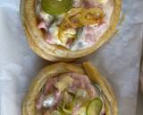 รูปขั้นตอนการทำที่ 4 ของ แฮมมายองถ้วยแป้งพัฟอย่างเร็ว(Mayon Ham Cheese in Pastry Puff Cup)🧀🥒🍞