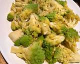 A picture of step 4 of Blanched then sautéed romanesco broccoli in garlic, butter & soy sauce.