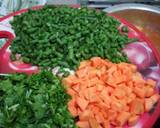 A picture of step 6 of Matoke (Vegetables incorporated).