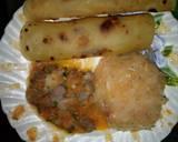 A picture of step 3 of Carrot chapatis,steamed cabbage plus beef stew.