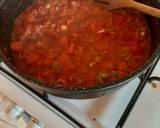 A picture of step 6 of Shakshuka or (Tomato Eggs).