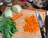 A picture of step 1 of Seasonal vegetable pie with pumpkin mash and West Country cheddar crumb.