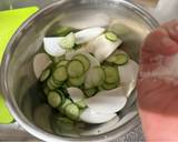 A picture of step 3 of Turnip and Cucumber Salad.