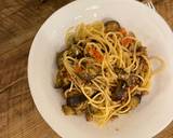 A picture of step 8 of 🍝 Aubergine, beef mince, fresh tomatoes pasta.