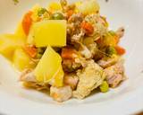 A picture of step 6 of Tender chicken with vegetables in pumpkin.