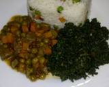 A picture of step 2 of Vegetable rice served with beef stew/kahurura.