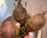 A picture of step 1 of Winter Beetroot, curly kale and feta salad.