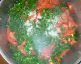 A picture of step 5 of Fried Sukuma wiki with Amaranth (Terere).