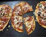 A picture of step 3 of Naan easy personal pizzas.