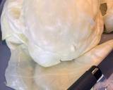 A picture of step 1 of Lebanese stuffed cabbage rolls - malfouf mahshi.