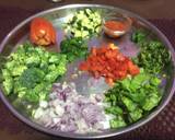 A picture of step 2 of Vegetables stuffed besan chilla.