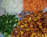 A picture of step 2 of White rice with vegetable and plantain stew.