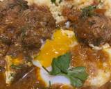 A picture of step 4 of Kefta Mkaouara – Moroccan lamb and egg tagine.