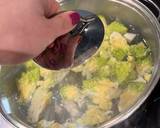 A picture of step 2 of Blanched then sautéed romanesco broccoli in garlic, butter & soy sauce.