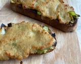 A picture of step 7 of Welsh rarebit with leeks.