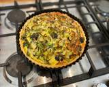 A picture of step 7 of Quiche with smoked mozzarella and purple sprouting broccoli.