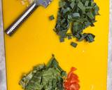 A picture of step 2 of #CookEveryPart Stir-fry noodles with leek tops and spring greens.