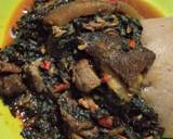 A picture of step 8 of Efo riro (vegetable soup).