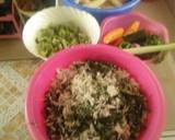 A picture of step 1 of Mashed Bananas with brocoli meat stew and steamed cabbages.