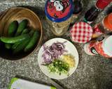 A picture of step 1 of Asian Cucumber Salad that oozes with fresh flavours.