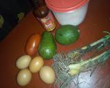 A picture of step 1 of My special egg rice with ovacado and tomatoes.