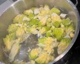 A picture of step 2 of Blanched then sautéed romanesco broccoli in garlic, butter & soy sauce.