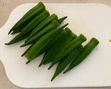 A picture of step 1 of Japanese Okra Pickles.