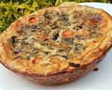 A picture of step 10 of Vegetarian Mushroom and cherry tomato quiche.