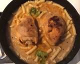 A picture of step 3 of California Farm Chicken Thighs in Coconut Cream on Pasta.