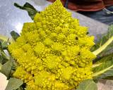 A picture of step 1 of Blanched then sautéed romanesco broccoli in garlic, butter & soy sauce.