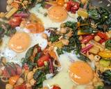 A picture of step 7 of One-pan egg, tomato, chard + cumin brunch.