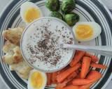 A picture of step 4 of Vegetable stir fry  and boiled egg.