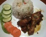 A picture of step 4 of Fried chicken with vegetable rice.