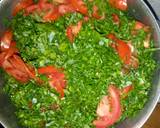 A picture of step 4 of Fried Sukuma wiki with Amaranth (Terere).