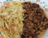 A picture of step 5 of Dry fried githeri with steamed cabbage.