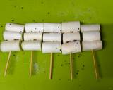 A picture of step 2 of Japanese Kushiage (deep fried Japanese Leek skewers).