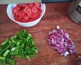 A picture of step 1 of Wet Fried Gizzards and traditional vegetables.